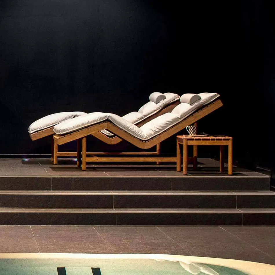 Varaschin Barcode Modernes Gartenbett / Teakholz Viadurini