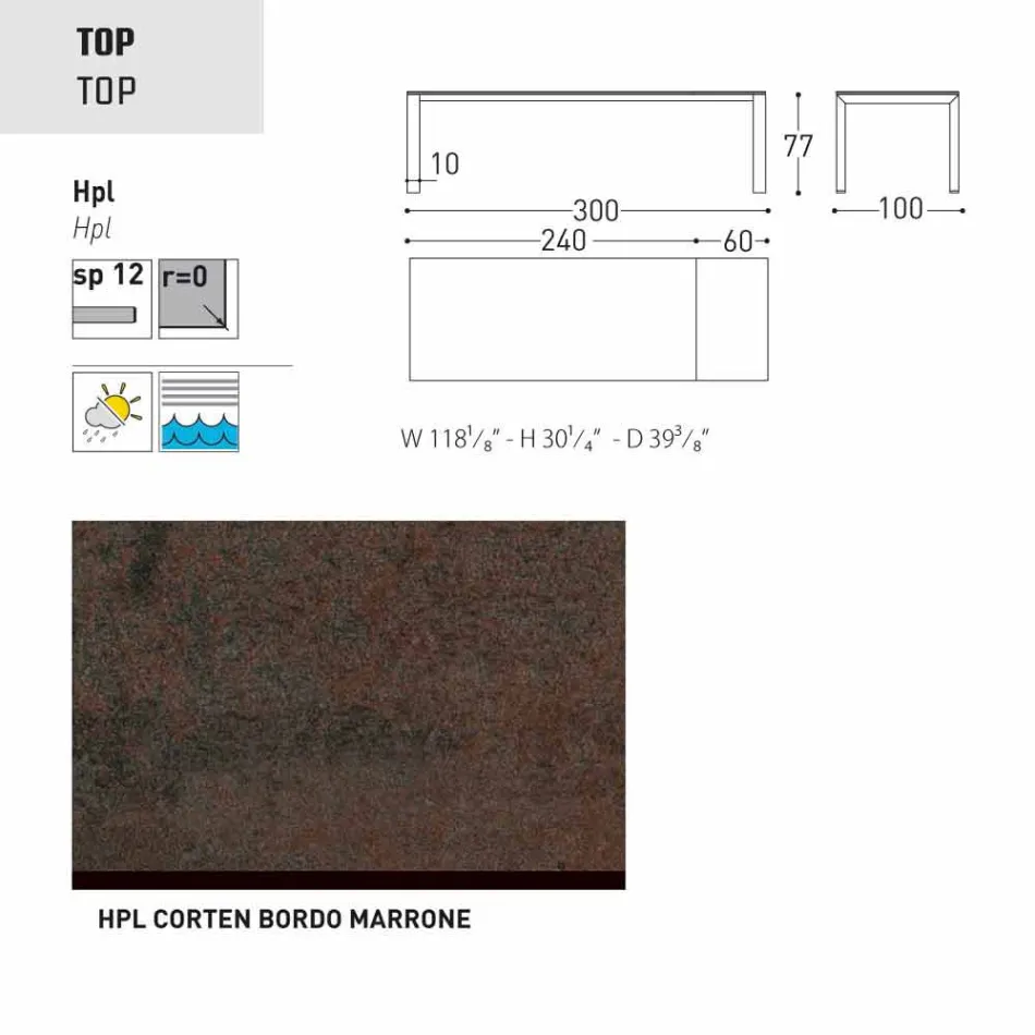 Varaschin Dolmen Gartentisch erweiterbar auf bis zu 380 cm Viadurini