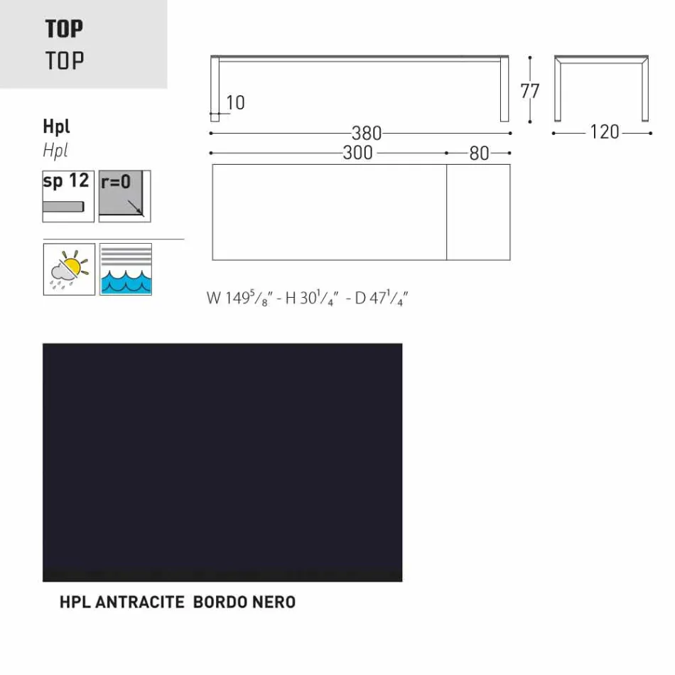 Varaschin Dolmen Gartentisch erweiterbar auf bis zu 380 cm Viadurini