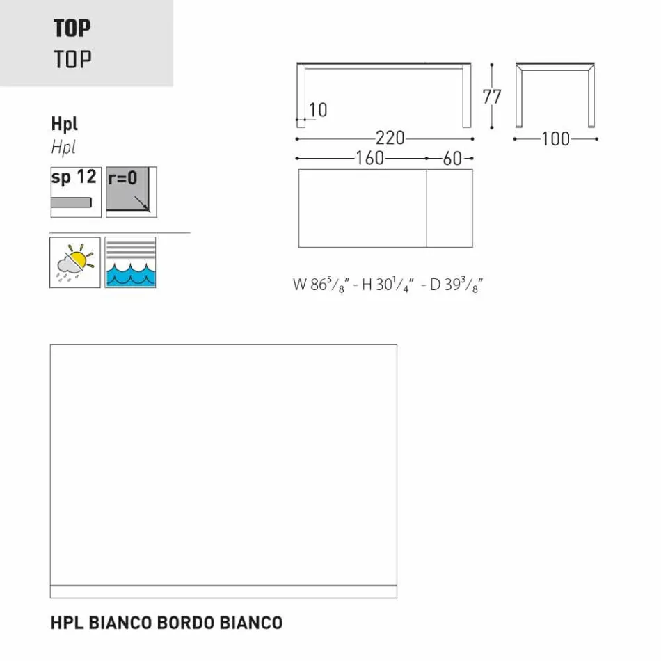 Varaschin Dolmen Gartentisch erweiterbar auf bis zu 380 cm Viadurini