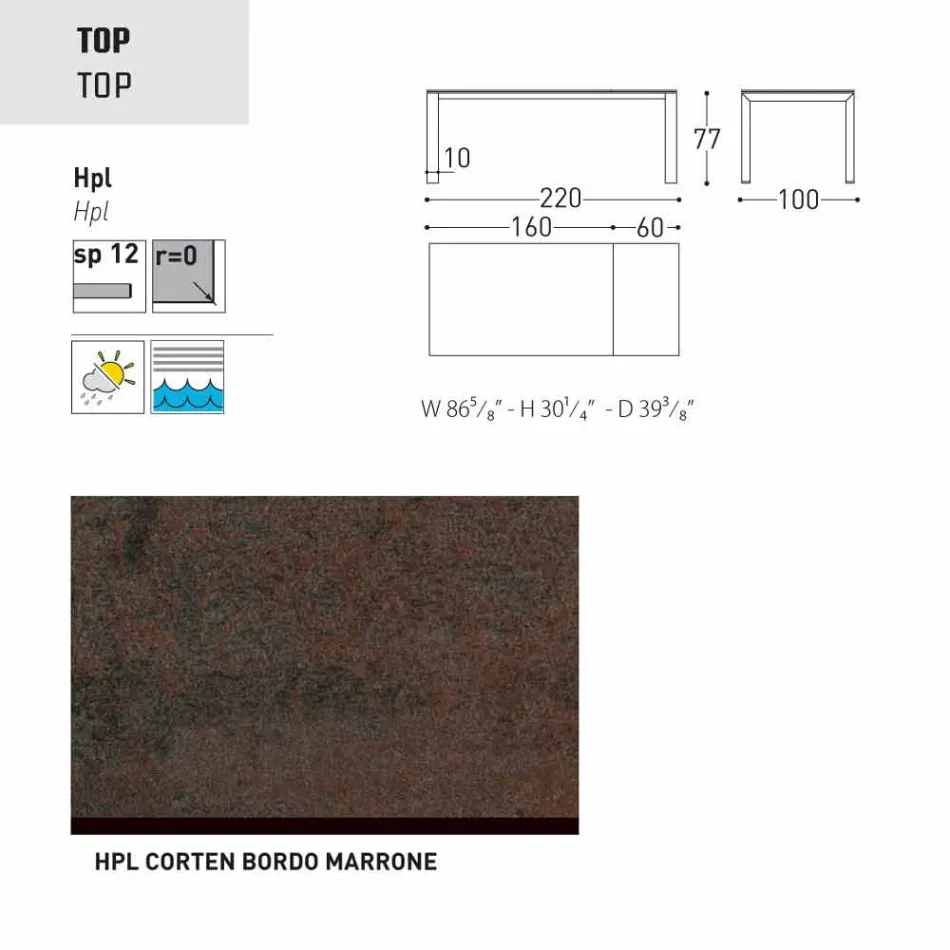 Varaschin Dolmen Gartentisch erweiterbar auf bis zu 380 cm Viadurini