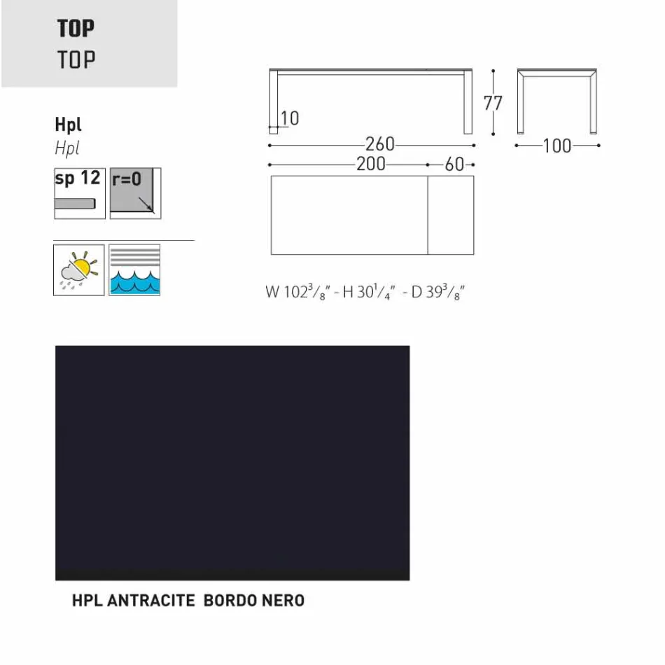 Varaschin Dolmen Gartentisch erweiterbar auf bis zu 380 cm Viadurini