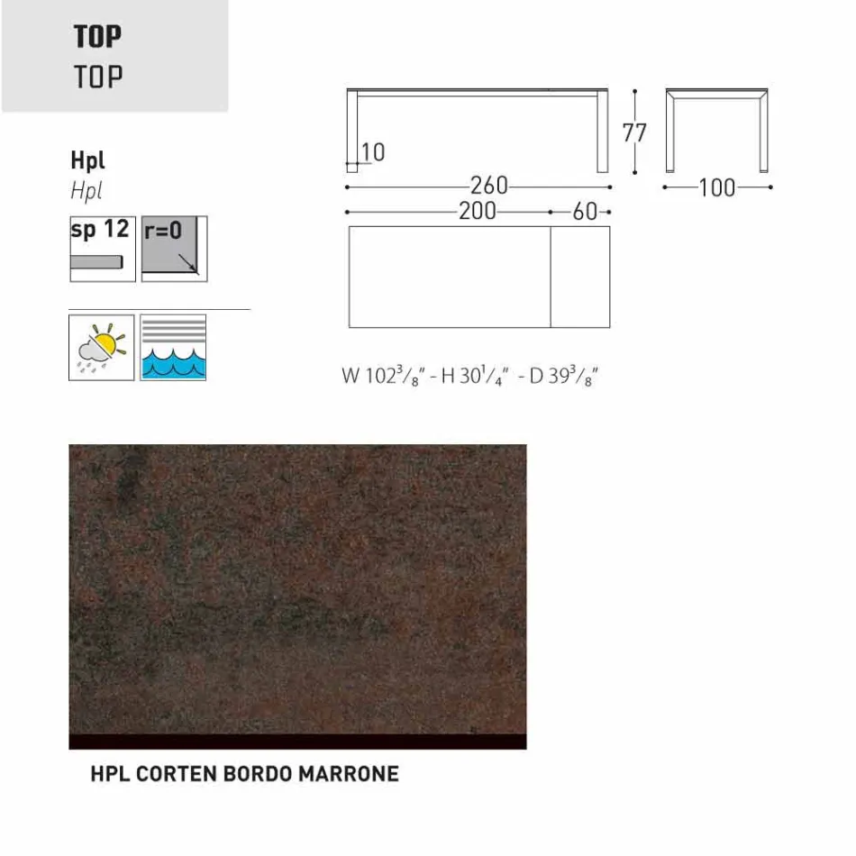 Varaschin Dolmen Gartentisch erweiterbar auf bis zu 380 cm Viadurini