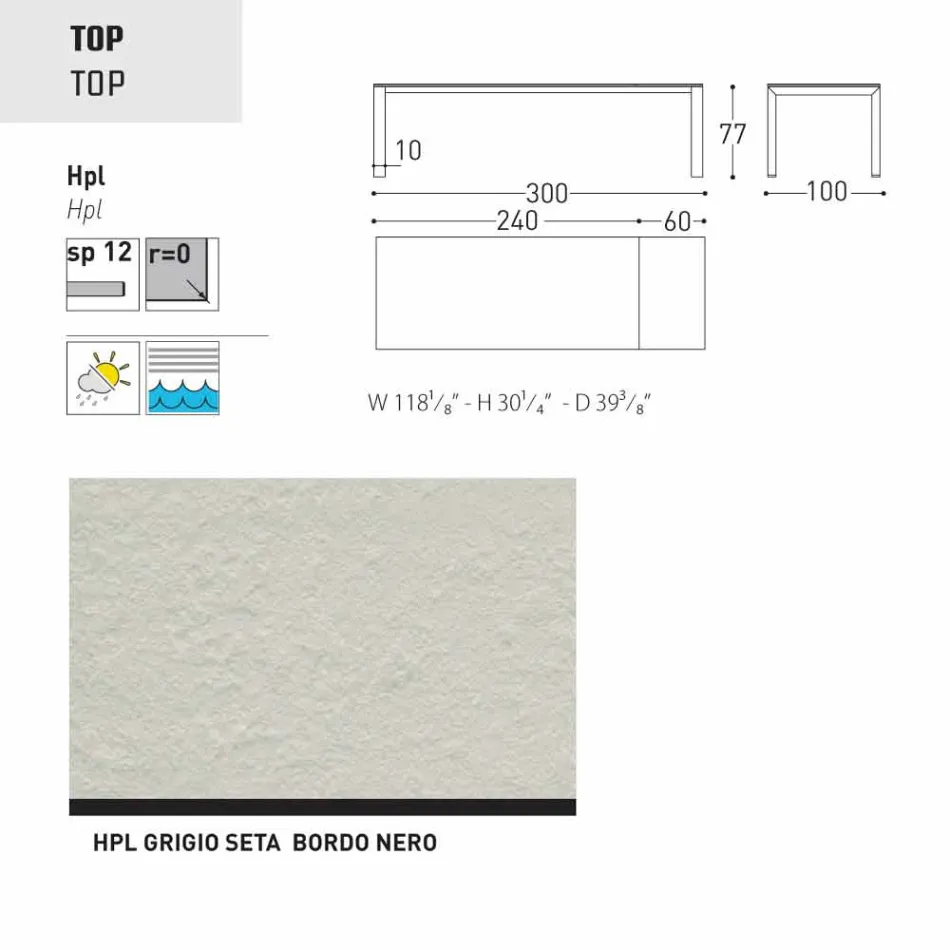 Varaschin Dolmen Gartentisch erweiterbar auf bis zu 380 cm Viadurini