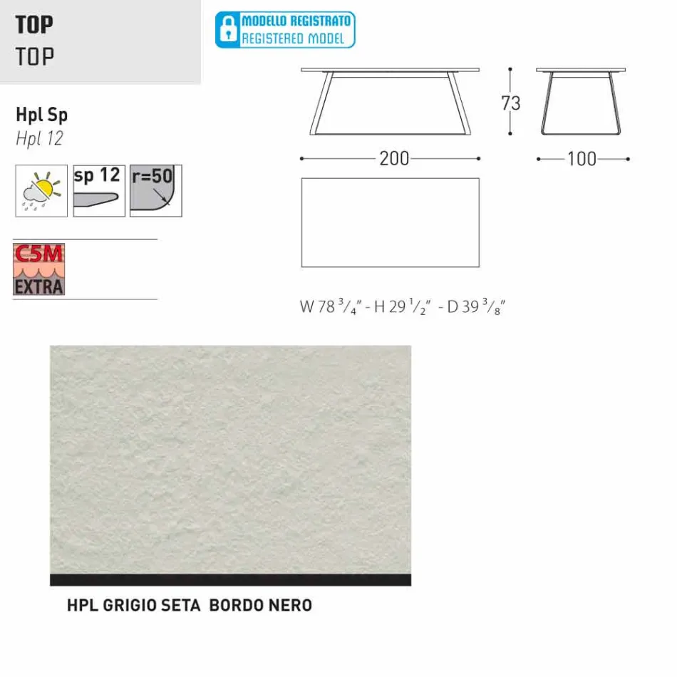 Varaschin Kolonaki Tabelle moderne Gärten in verschiedenen Größen Viadurini