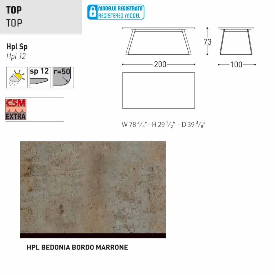 Varaschin Kolonaki Tabelle moderne Gärten in verschiedenen Größen Viadurini