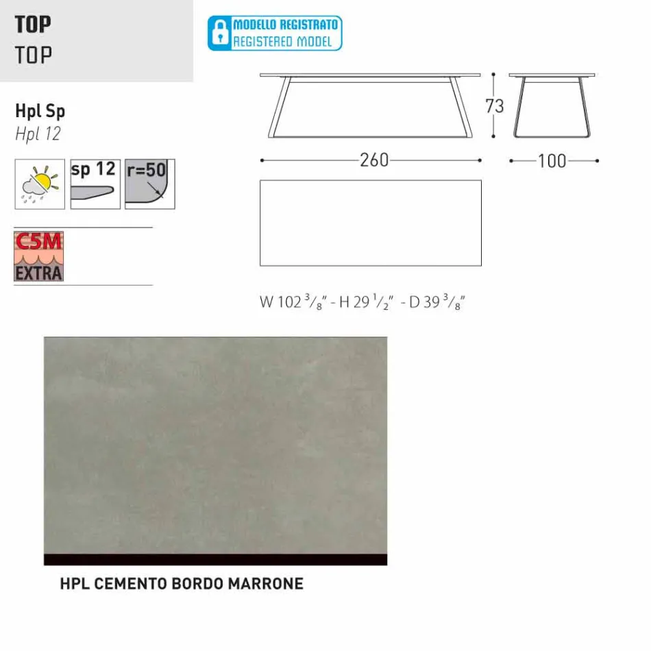 Varaschin Kolonaki Tabelle moderne Gärten in verschiedenen Größen Viadurini
