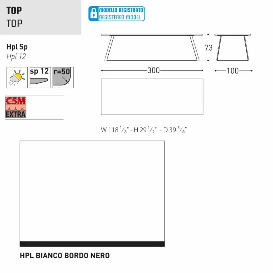 Varaschin Kolonaki Tabelle moderne Gärten in verschiedenen Größen Viadurini