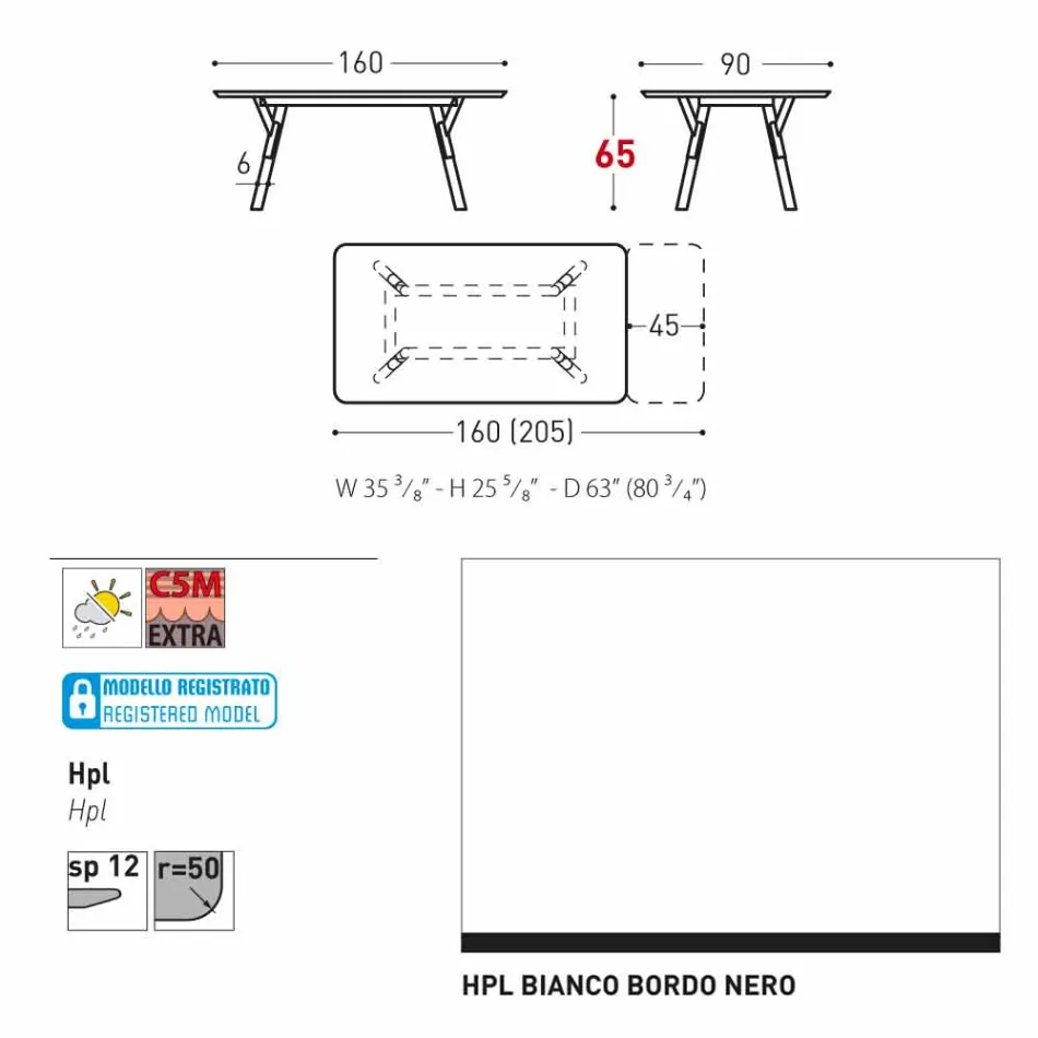 Varaschin Link-Tabelle H 65 cm Gärten erweiterbar auf bis zu 350 cm Viadurini