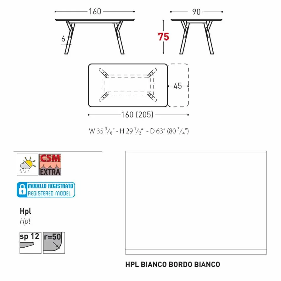 Varaschin Link-Garten Anschiebetisch mit Teakholz Beinen, H75 cm Viadurini