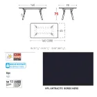 Varaschin Link moderner ausziehbarer Gartentisch, H 73,2 cm Viadurini