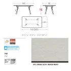 Varaschin Link moderner ausziehbarer Gartentisch, H 73,2 cm Viadurini