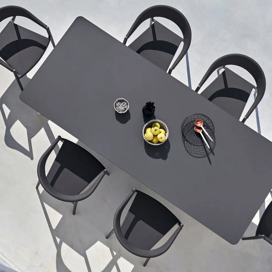 Varaschin Link moderner ausziehbarer Gartentisch, H 73,2 cm Viadurini