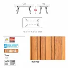 Varaschin Link-Gartentisch mit Teakholz Beinen, H 65 cm Viadurini