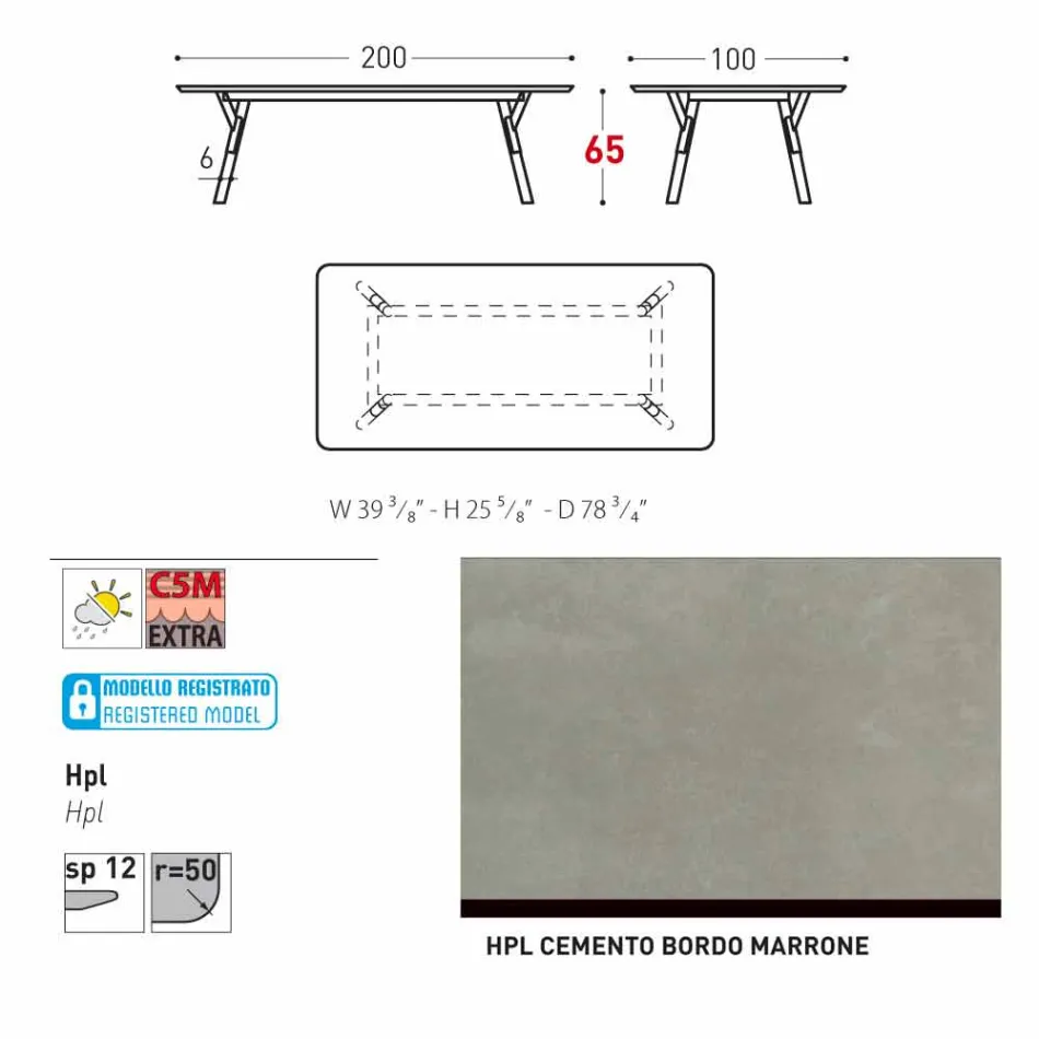 Varaschin Link-Gartentisch mit Teakholz Beinen, H 65 cm Viadurini