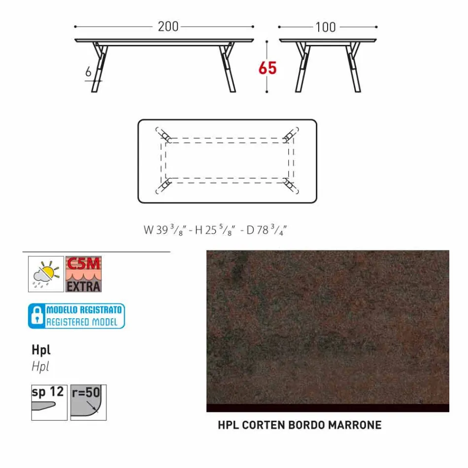 Varaschin Link-Gartentisch mit Teakholz Beinen, H 65 cm Viadurini