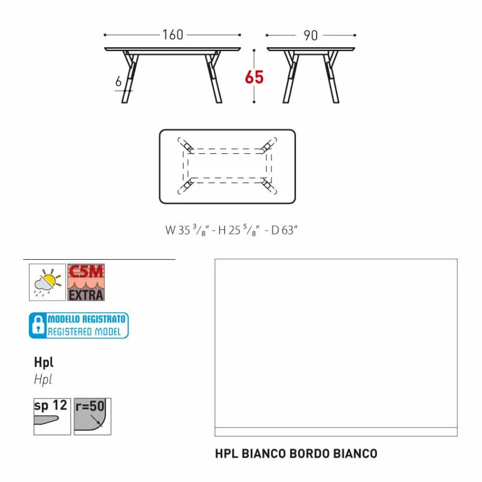 Varaschin Link-Gartentisch mit Teakholz Beinen, H 75 cm Viadurini