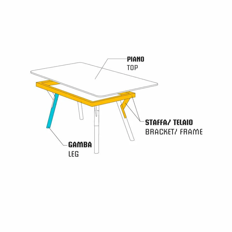 Varaschin Link-Fest Esstisch Garten oder in der Halle H 75 cm Viadurini