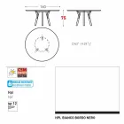 Varaschin Verbindungen Runder Tisch modernes Design Garten, H 75 cm Viadurini