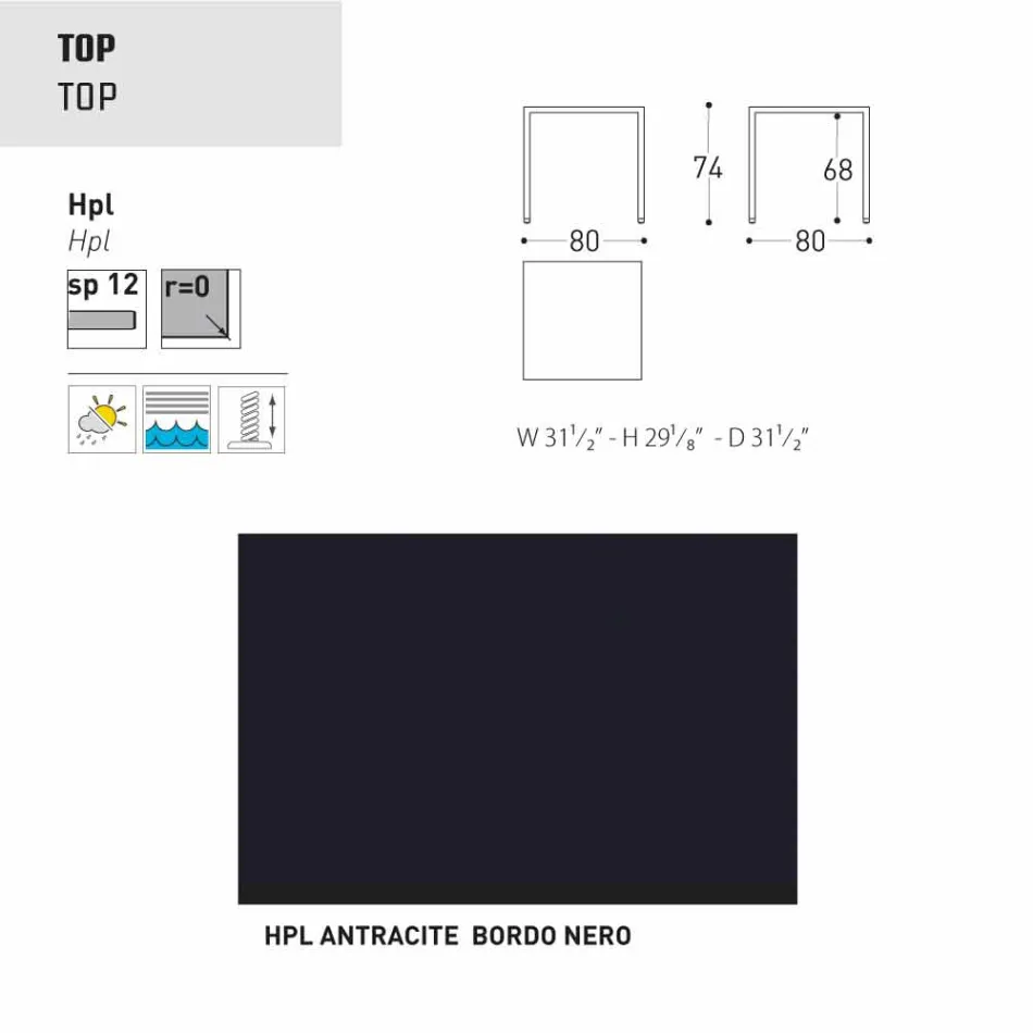 Varaschin Victor Tisch für den Innen-und Garten speisen, modernes Design Viadurini