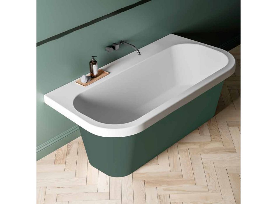 Glänzende / undurchsichtige zweifarbige Badewanne, freistehend modern - Margex Viadurini
