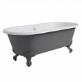 Vintage freistehende Badewanne mit gusseisernen Füßen, Made in Italy - Naima