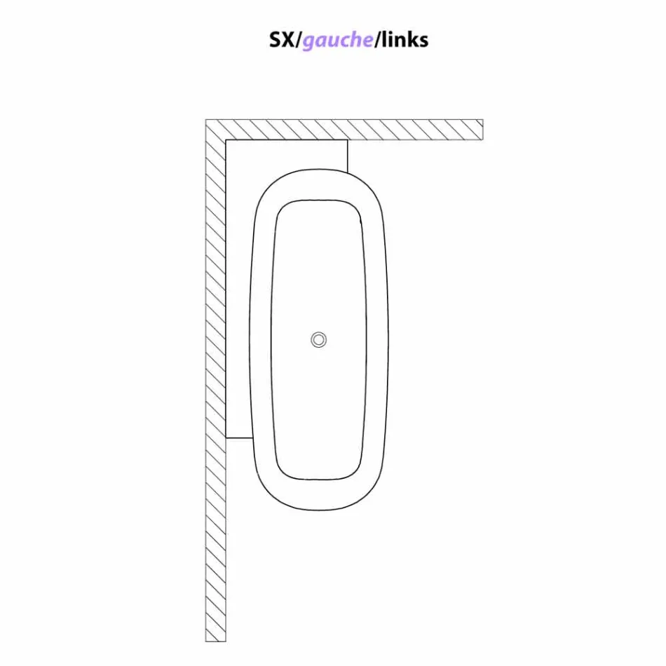 Modern Style White Design Freistehende Badewanne - Lipperiavas1 Viadurini