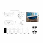 Badewanne freistehende Gusseisen mit Diane Füße gemalt Viadurini