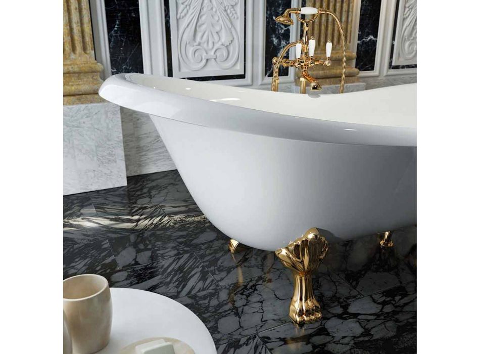 Freistehende Badewanne im klassischen Design, hergestellt in Italien, Fregona Viadurini