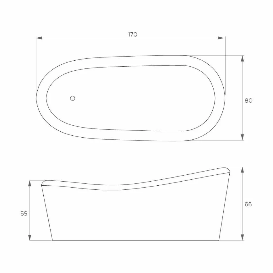 Freistehende Kunstharzbadewanne in modernem Design, Furtei Viadurini