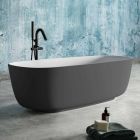 Freistehende Badewanne in zweifarbigem Grau, Mineralwerkstoff - Canossa Viadurini