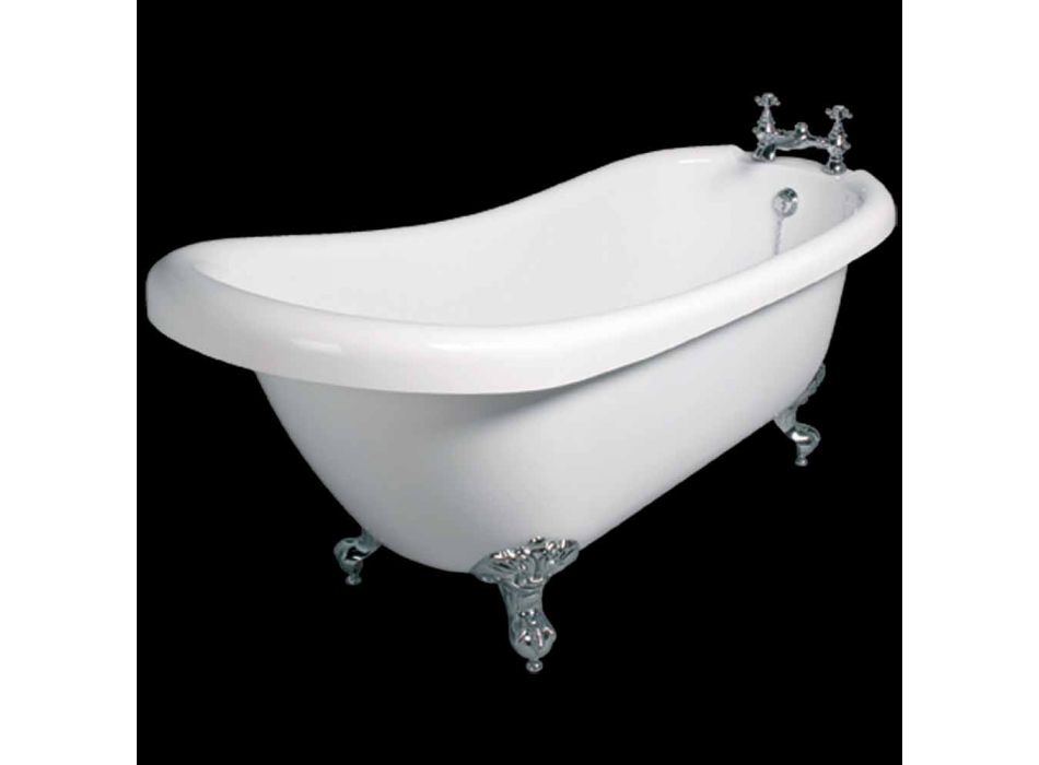 Moderne freistehende Badewanne aus weißem Acryl Dawn 1700x750mm Viadurini
