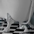 Freistehende Badewanne aus Acryl im Vintage-Stil, hergestellt in Italien - Tabea Viadurini