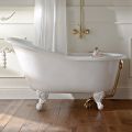 Vintage freistehende Badewanne aus weißem Gusseisen Made in Italy - Paulina