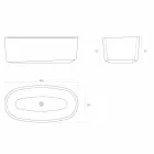 Freistehende Badewanne im Monoblock-Design, hergestellt in Italien, Dongo Viadurini