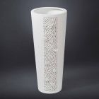 Hohe Indoor-Vase aus weißer Keramik mit Dekoration Made in Italy - Calisto Viadurini