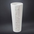 Hohe Indoor-Vase aus weißer Keramik mit Dekoration Made in Italy - Calisto