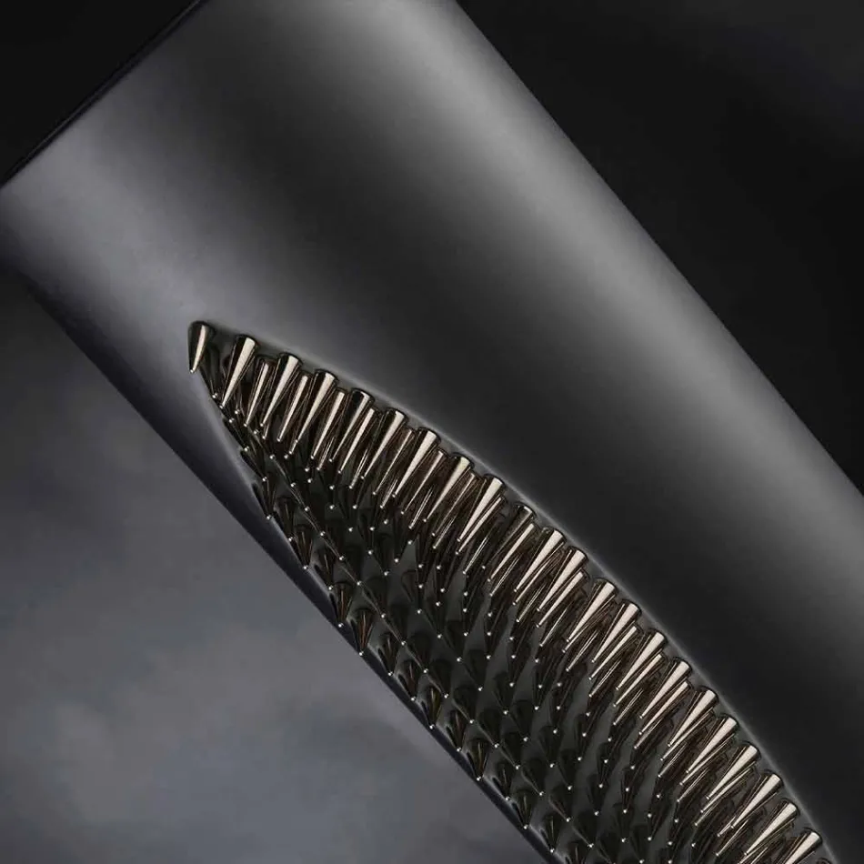 Hohe Indoor-Vase aus mattschwarzer Keramik und Stahl Made in Italy - Jesolo Viadurini