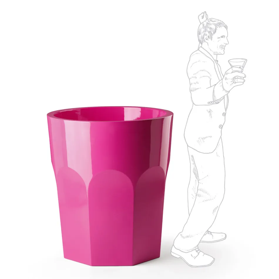 Hohe dekorative Vase in Glasform aus Polyethylen, hergestellt in Italien – Pucca Viadurini