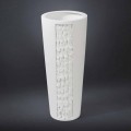 Hohe dekorative Vase aus weißer Keramik mit Dekoration Made in Italy - Calisto