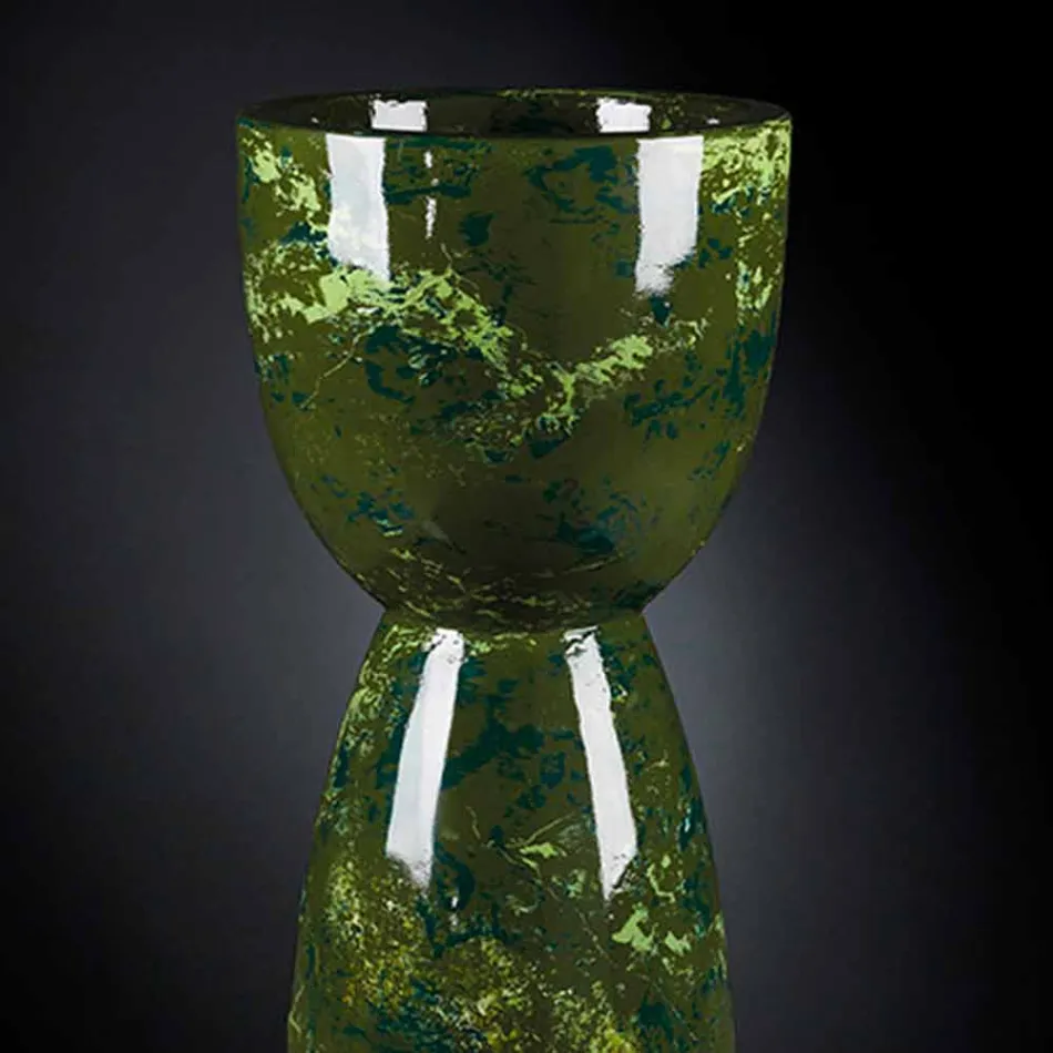 Hohe Vase aus Polyethylen mit Marmor- oder Bruyère-Finish Made in Italy - Renata Viadurini