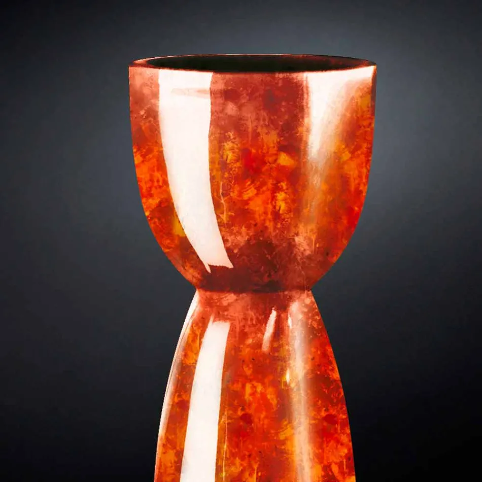 Hohe Vase aus Polyethylen mit Marmor- oder Bruyère-Finish Made in Italy - Renata Viadurini