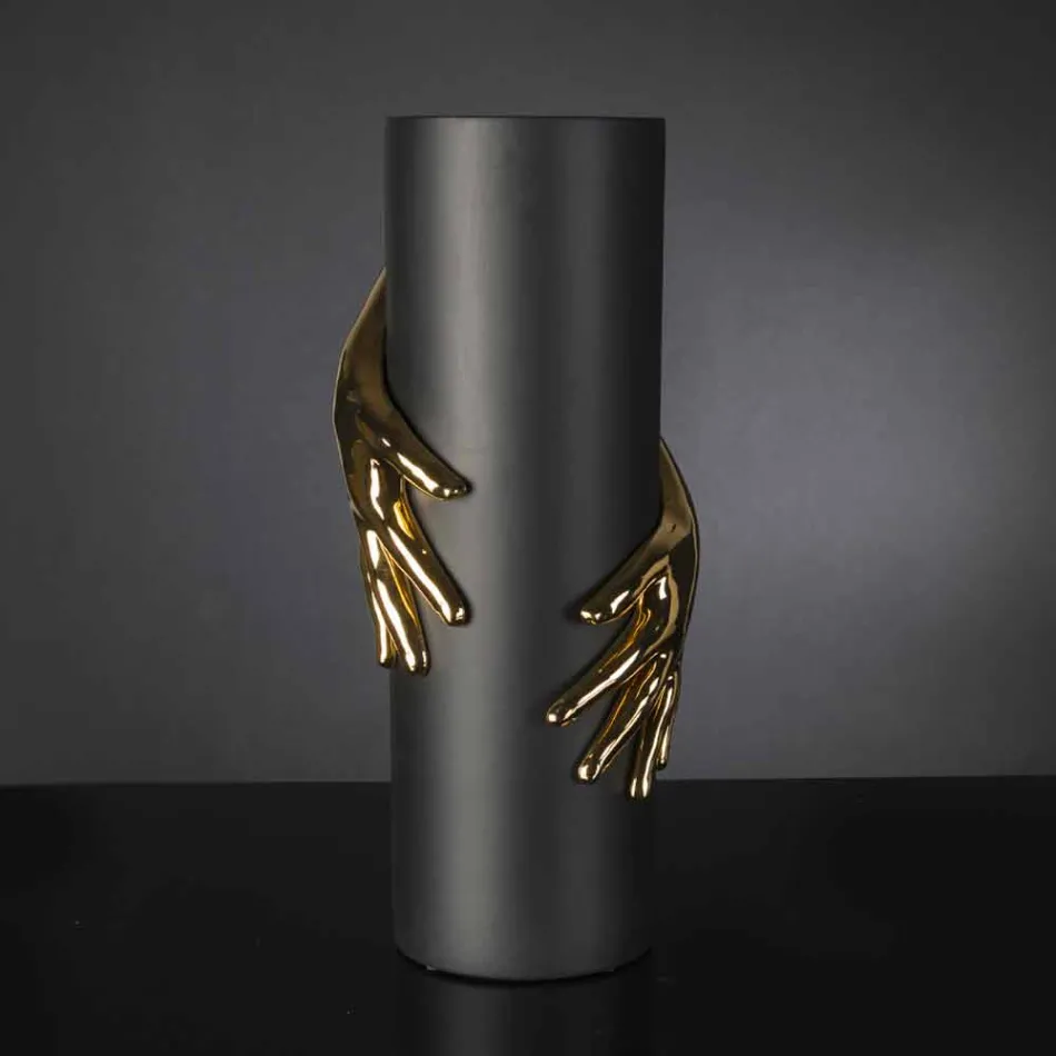 Hohe Keramikvase für den Innenbereich, handgefertigt in Italien - Monte Viadurini