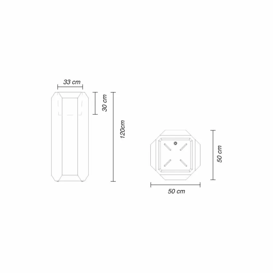 Weiße Innen- oder Außenvase aus Kunststoff in 3 Größen - Gem von Myyour Viadurini