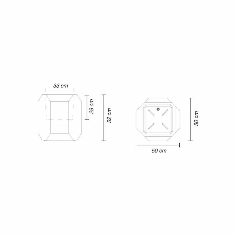 Weiße Innen- oder Außenvase aus Kunststoff in 3 Größen - Gem von Myyour Viadurini