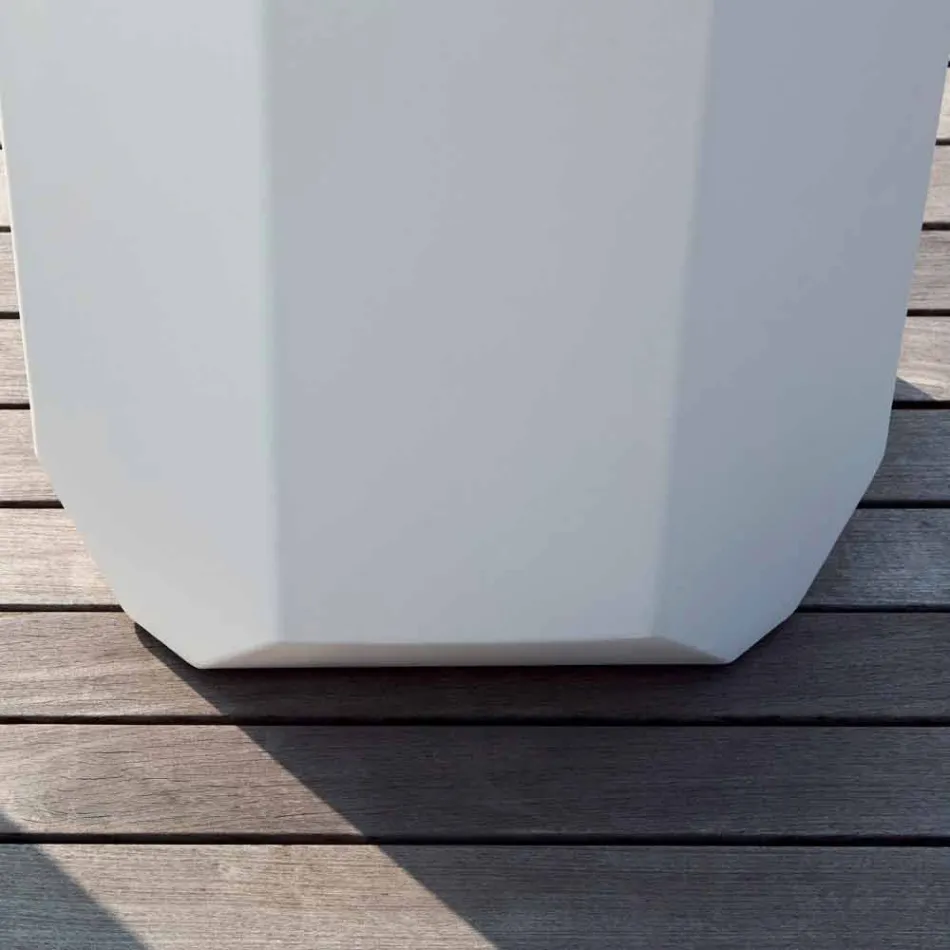 Weiße Innen- oder Außenvase aus Kunststoff in 3 Größen - Gem von Myyour Viadurini