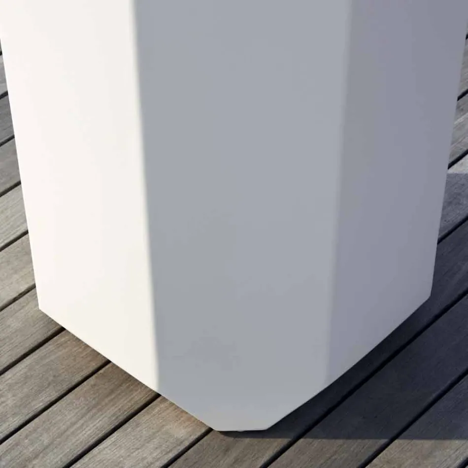 Weiße Innen- oder Außenvase aus Kunststoff in 3 Größen - Gem von Myyour Viadurini