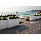 Weiße Innen- oder Außenvase aus Kunststoff in 3 Größen - Gem von Myyour Viadurini