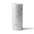 Zylindrische Vase aus satiniertem weißem Carrara-Marmor, italienisches Design - Murillo