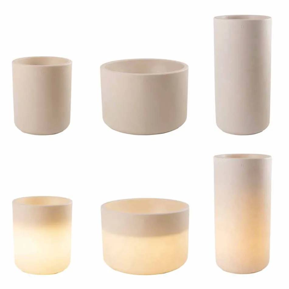 Vase mit Gartenbeleuchtung oder Wohnzimmer farbiges modernes Design - Cilindrostar Viadurini